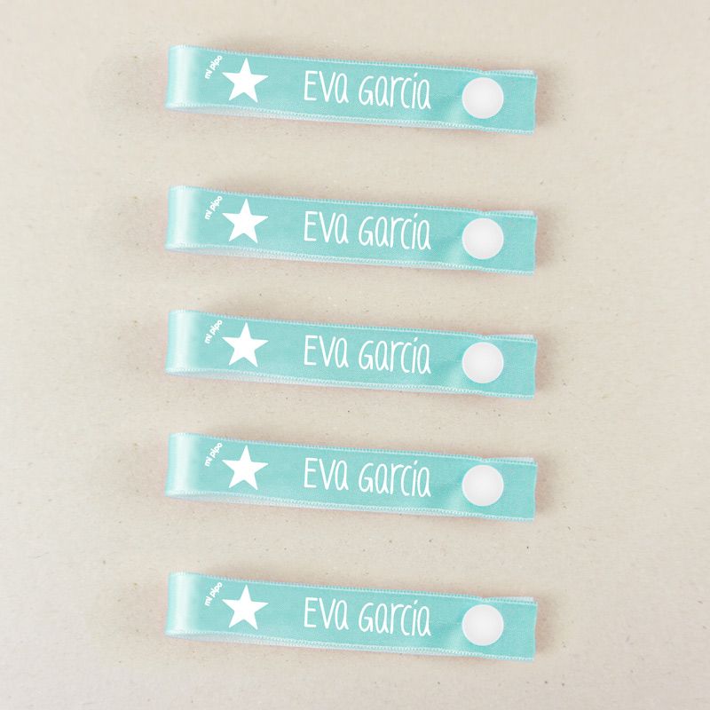 Pack 5 cintas Cuelga-Ropa personalizadas Estrella Mint